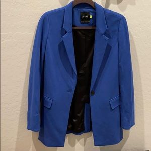 Royal blue long suit jacket size small LYSSE